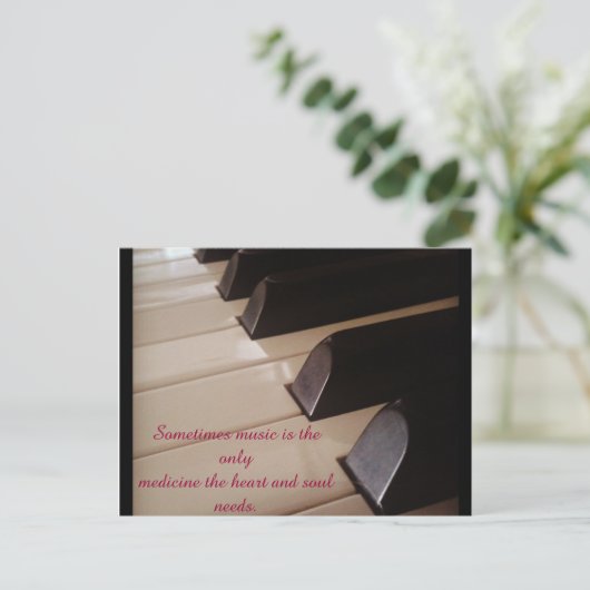 Music Notes with quote on. Briefkaart (Staand voorkant)
