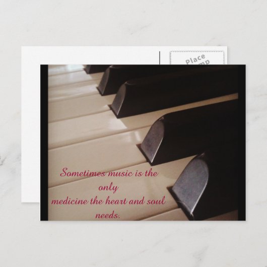 Music Notes with quote on. Briefkaart (Voorkant / Achterkant)