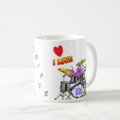 Music Octopus Cartoon Coffee Lover Coffee Mok (Voorkant rechts)