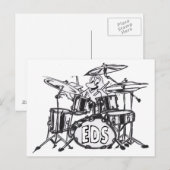 Music Octopus Coloring Bord Briefkaart (Voorkant / Achterkant)