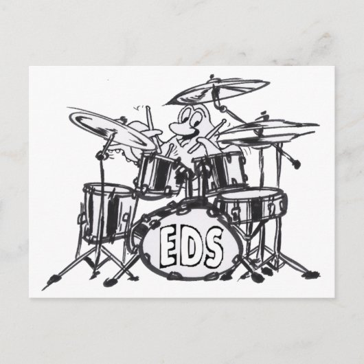 Music Octopus Coloring Bord Briefkaart (Voorkant)