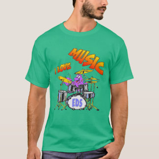 Music Octopus Man Donkere T-shirt