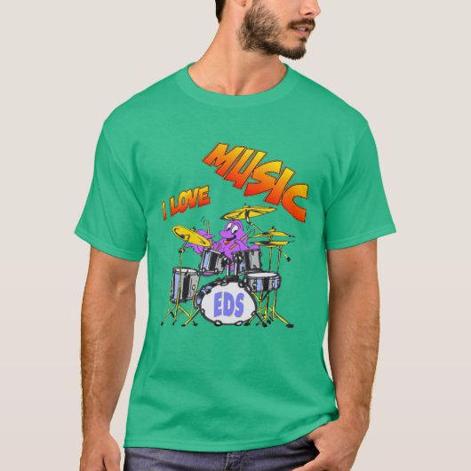 Music Octopus Man Donkere T-shirt (Voorkant)