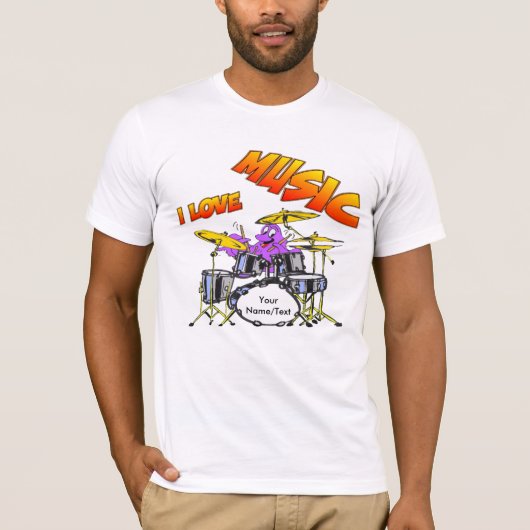 Music Octopus  Mannen T-shirt (Voorkant)