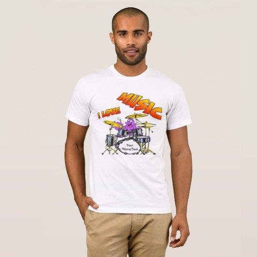 Music Octopus  Mannen T-shirt (Voorkant volledig)