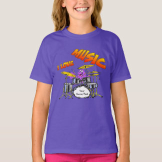 Music Octopus  Paars Kinder T-shirt
