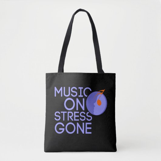 music on stress gone tote bag (Voorkant)