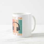 Music On World Off Coffee Mug Koffiemok (Voorkant rechts)
