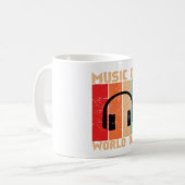 Music On World Off Coffee Mug Koffiemok (Voorkant links)