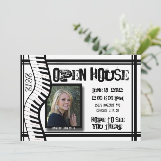 Music Open house-uitnodiging Kaart (Staand voorkant)