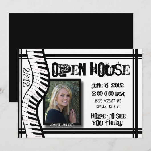 Music Open house-uitnodiging Kaart (Voorkant / Achterkant)