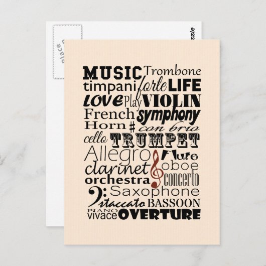 Music Orchestra Briefkaart (Voorkant / Achterkant)