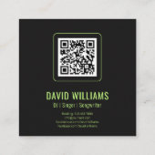 Music Party DJs Singer Songwriter QR Code Vierkante Visitekaartje (Achterkant)