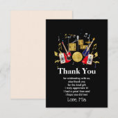 music party guitar drum set musical thank you card bedankkaart (Voorkant / Achterkant)