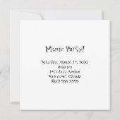 Music Party Saxophone Jazz uitnodiging (Achterkant)