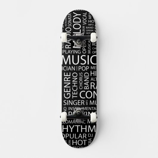 MUSIC patroon woordwolk Skateboard (Voorkant)