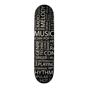 MUSIC patroon woordwolk Skateboard