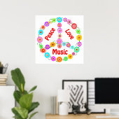 Music Peace Love Poster (Thuiskantoor)