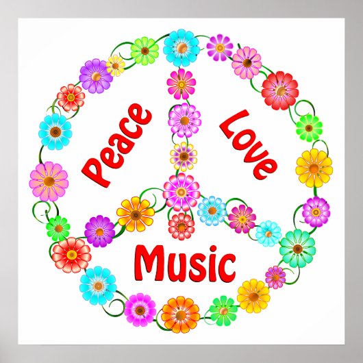 Music Peace Love Poster (Voorkant)