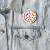 Music Peace Love Ronde Button 5,7 Cm (In situ)