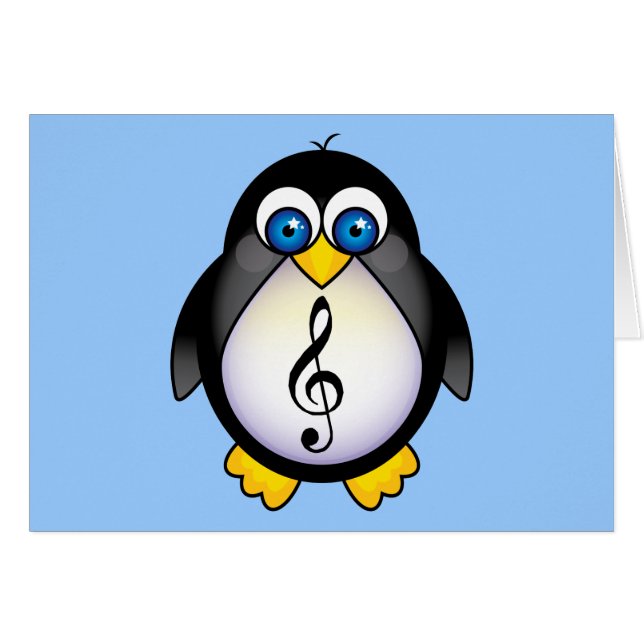 Music Penguin Treble Clef (Voorkant Horizontaal)