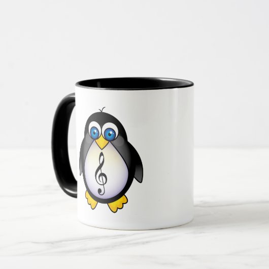 Music Penguin Treble Clef Mok (Voorkant links)
