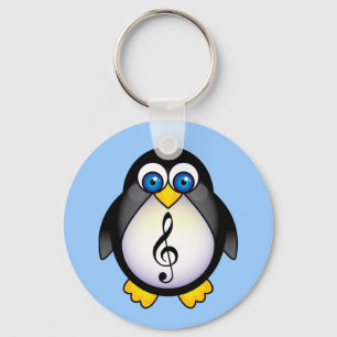 Music Penguin Treble Clef Sleutelhanger