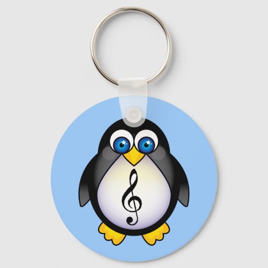 Music Penguin Treble Clef Sleutelhanger (Voorkant)