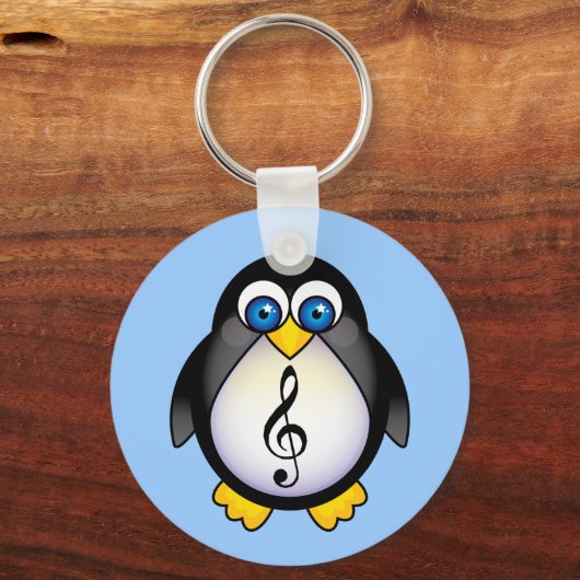 Music Penguin Treble Clef Sleutelhanger (Voorkant)