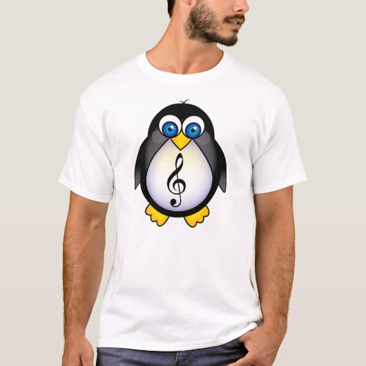 Music Penguin Treble Clef T-shirt (Voorkant)