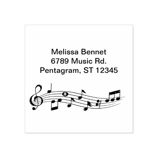 Music Pentagram Rubberstempel (Afrduk)
