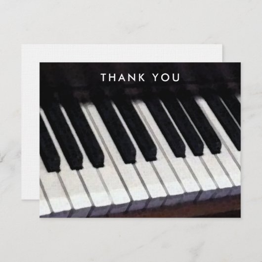 Music Piano Bedankkaart (Voorkant / Achterkant)