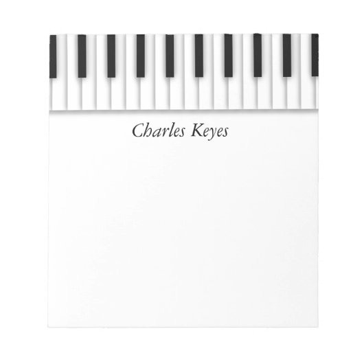 Music Piano Keys Black White Notitieblok (Voorkant)