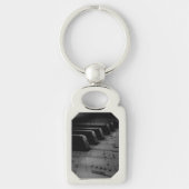 Music Piano Keys-Canvas tas Sleutelhanger (Voorkant)