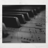 Music Piano Keys Sparkling Wijnetiket (Enkel label)