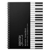 Music Piano Teacher Elegant Black Notitieboek (Voorkant)