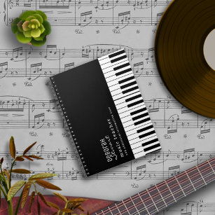 Music Piano Teacher Elegant Black Notitieboek
