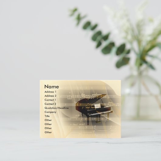 Music Piano Visitekaartje (Staand voorkant)
