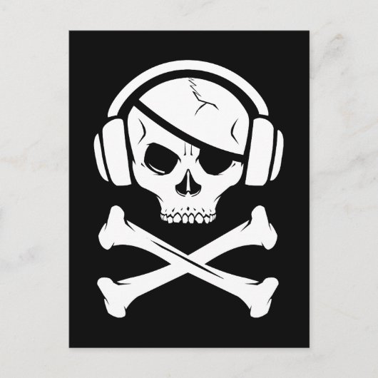Music Pirate Piracy anti-riaa logo Briefkaart (Voorkant)