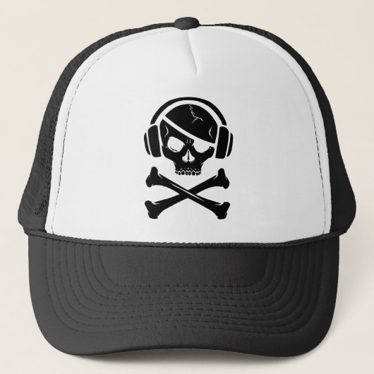 Music Pirate Piracy anti-riaa logo Trucker Pet (Voorkant)