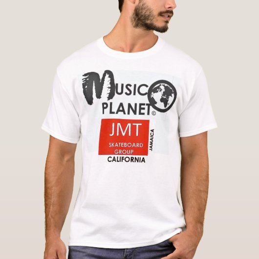 MUSIC PLANET /JMT Heren Basic T-Shirt (Voorkant)