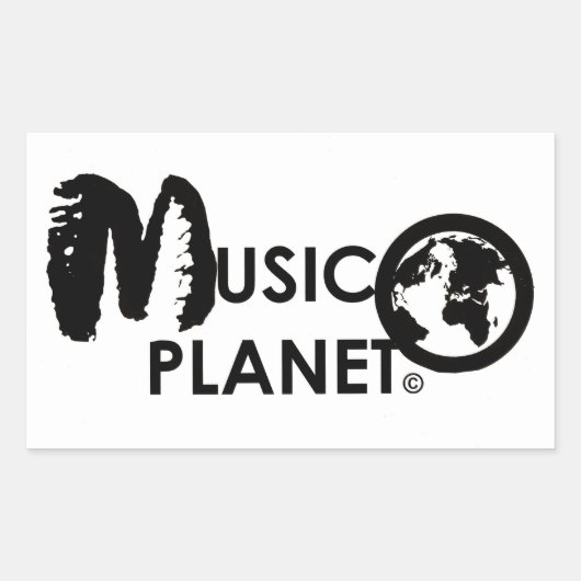 MUSIC PLANET Rechthoek Stickers (Voorkant)