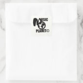 MUSIC PLANET Vierkante Stickers (Tas)
