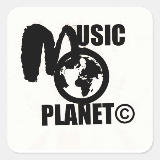 MUSIC PLANET Vierkante Stickers (Voorkant)