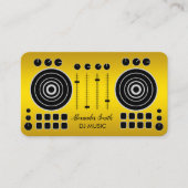 Music Platenspeler Black en Gold DJ Player Busines Visitekaartje (Voorkant)