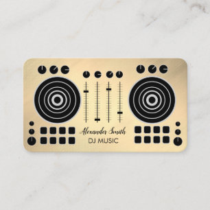 Music Platenspeler Black en Gold DJ Player Busines Visitekaartje