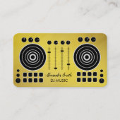 Music Platenspeler Black en Gold DJ Player Visitekaartje (Voorkant)