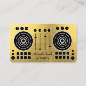 Music Platenspeler Black en Gold White DJ Player Visitekaartje (Voorkant)