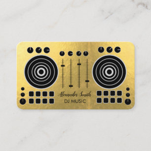 Music Platenspeler Black en Gold White DJ Player Visitekaartje