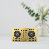 Music Platenspeler Black en Gold White DJ Player Visitekaartje (Staand voorkant)